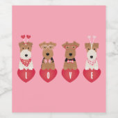 Valentine Welsh Wire Fox Terrier Dogs Weinetikett (Einzelnes Label)