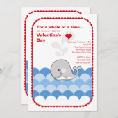 Valentine Whale Einladung (Vorne/Hinten)