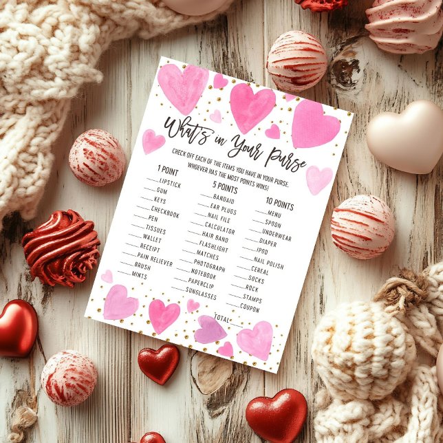 Valentine what on your purse baby shower game card (Von Creator hochgeladen)