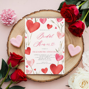 Valentine Whimsical Hearden Garden Brautparty Einladung