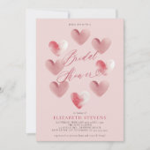 Valentine Whimsical Heart Dusty Pink Brautparty Einladung (Vorderseite)