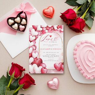 Valentine Whimsical Hearts Arch Boho Brautparty Einladung