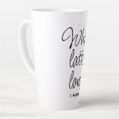 Valentine Whole Latte Liebe Black Script Milchtasse (Linke Ecke)