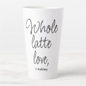 Valentine Whole Latte Liebe Black Script Milchtasse (Vorderseite)