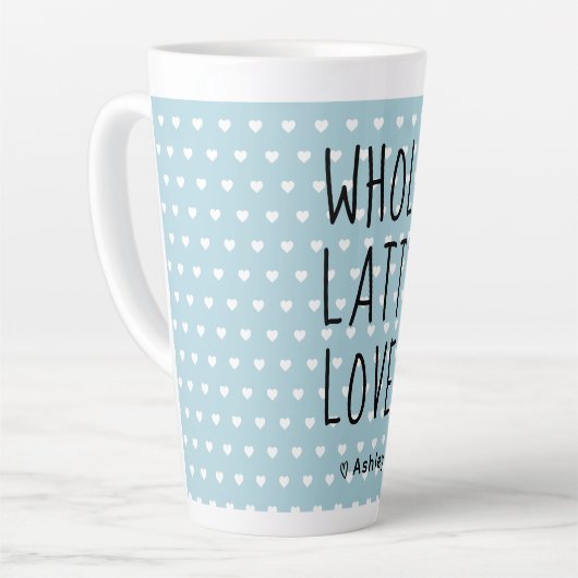 Valentine Whole Latte Liebe Black Script Milchtasse (Linke Ecke)