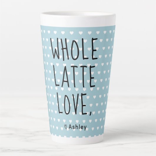 Valentine Whole Latte Liebe Black Script Milchtasse (Vorderseite)
