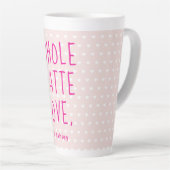 Valentine Whole Latte Liebe Hot Pink Script Milchtasse (Rechte Ecke)