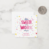 Valentine – Wie süß, mit dir zu arbeiten Mitteilungskarte (Vorderseite/Rückseite Beispiel)