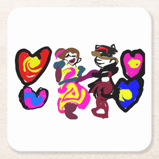 Valentine win love rechteckiger pappuntersetzer (Vorderseite)