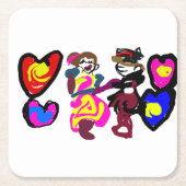 Valentine win love rechteckiger pappuntersetzer (Vorderseite)