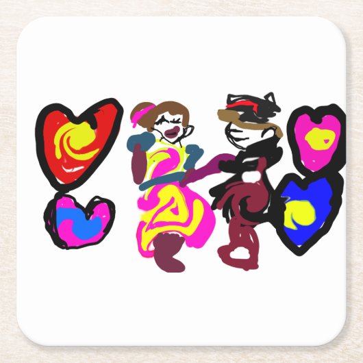 Valentine win love rechteckiger pappuntersetzer (Vorderseite)