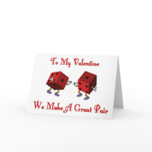 Valentine, wir machen eine tolle Paar Würfel Karte