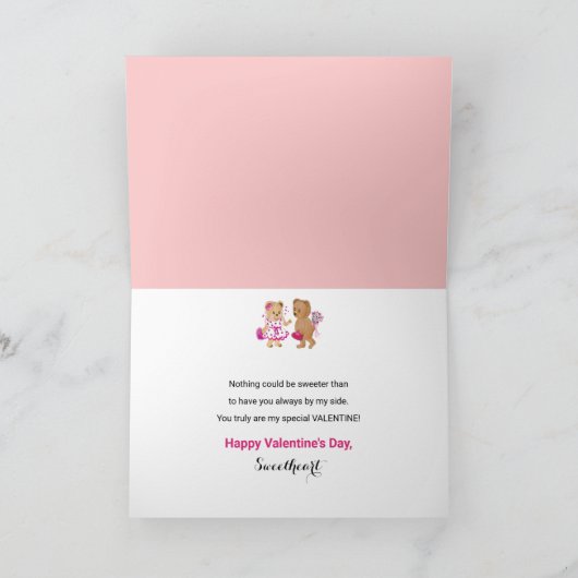 Valentine wird mein Valentine zwei Teddybären sein Karte (Innenseite)