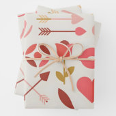 Valentine with bows and hearts geschenkpapier set (Beispiel)