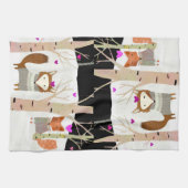 Valentine Woodland Füchse Küche Handtuch (Horizontal)