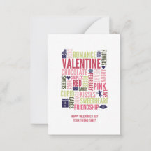 Valentine Words Klasse Valentine Card 100pk