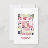 Valentine Words-Klasse Valentine Card Einladung (Vorderseite)
