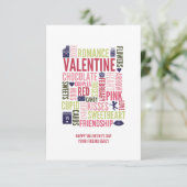 Valentine Words-Klasse Valentine Card Einladung (Stehend Vorderseite)