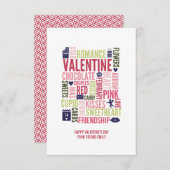 Valentine Words-Klasse Valentine Card Einladung (Vorne/Hinten)