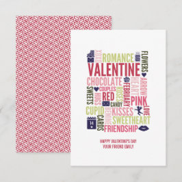 Valentine Words-Klasse Valentine Card Einladung