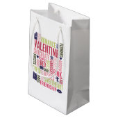 Valentine Words Valentine's Day-Geschenktasche Kleine Geschenktüte (Rückseite Schrägansicht)