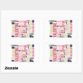 Valentine Words Valentine's Day Rectangle Stickers (Blatt)
