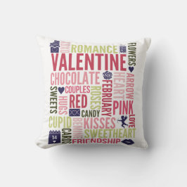 Valentine Words Valentine's Day Throw Kissen