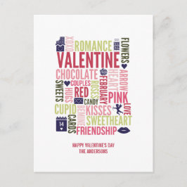 Valentine Words Valentinstag Postkarte