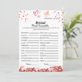 Valentine Wortmarke: Brautparty-Spielkarte Einladung (Stehend Vorderseite)