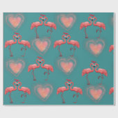 Valentine Wrapping Paper - Flamingo - Retro Geschenkpapier (Flach)