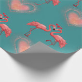 Valentine Wrapping Paper - Flamingo - Retro Geschenkpapier (Ecke)