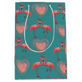 Valentine Wrapping Paper - Flamingo - Retro Mittlere Geschenktüte (Vorderseite)