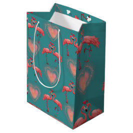 Valentine Wrapping Paper - Flamingo - Retro Mittlere Geschenktüte