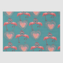 Valentine Wrapping Paper - Flamingo - Retro