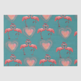 Valentine Wrapping Paper - Flamingo - Retro Seidenpapier