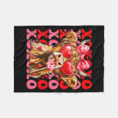Valentine Xoxo Highland Cow Cute Coquette Bow West Fleecedecke (Vorderseite (Horizontal))