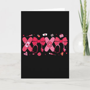 Valentine Xoxo Kokette Schleife Stethoskop Kranken Karte