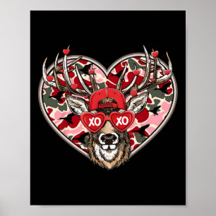 Valentine Xoxo Lustiger Hirsch Jagd Bock Männer Fr Poster