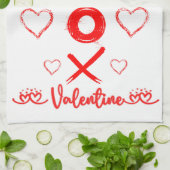 Valentine XOXO mit Herz in Rot | Geschirrtuch (Gefaltet)