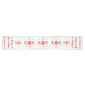 Valentine XOXO mit Herz in Rot | Großer Tischläufer (Horizontal)