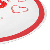Valentine XOXO mit Herz in Rot | Schneidebrett (Ecke)