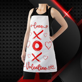 Valentine XOXO mit Herz in Rot | Schürze