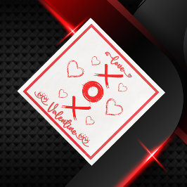 Valentine XOXO mit Herz in Rot | Serviette