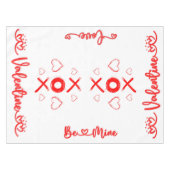 Valentine XOXO mit Herz in Rot | Tischdecke (Vorderseite (Horizontal))