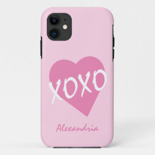 Valentine XOXO Rosa Herz Schwarz Case-Mate iPhone Hülle