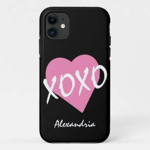 Valentine XOXO Rosa Herz Schwarz Case-Mate iPhone Hülle