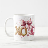 Valentine XOXO Rosa Valentinstag Kaffeetasse (Links)