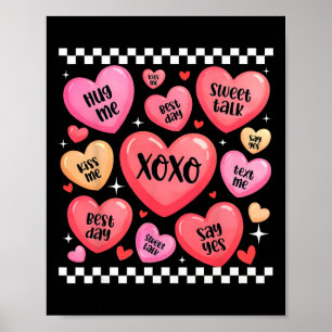Valentine Xoxo Süße Worte Herzen Umarme Mich Küsse Poster