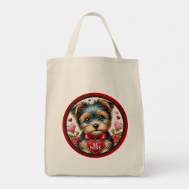 Valentine Yorkie Be Mine Wiederverwendbare Lebensm Tragetasche