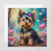 Valentine Yorkie Feiertagskarte (Vorne/Hinten)